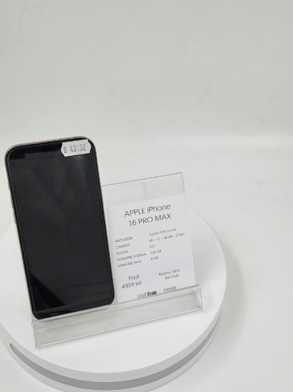 Imagine IPhone 16 PRO MAX  256GB Baterie 100%, 64 cicluri 