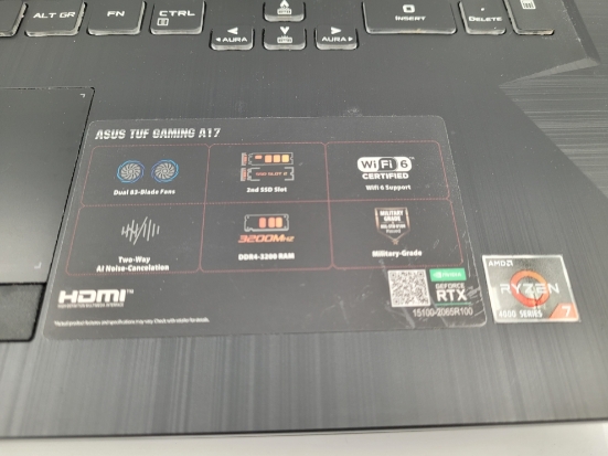 Imagine ASUS TUF A17 AMD Ryzen 7 4800H 17.3''  RAM 16GB, SSD 512GB, NVIDIA GeForce RTX 3050 TI 4GB