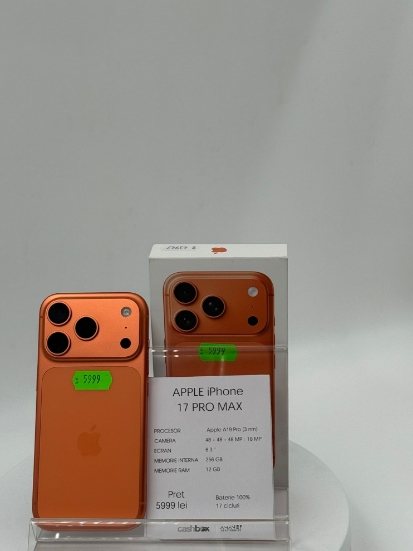 Imagine IPhone 17 Pro  256GB baterie 100% 17 cicluri