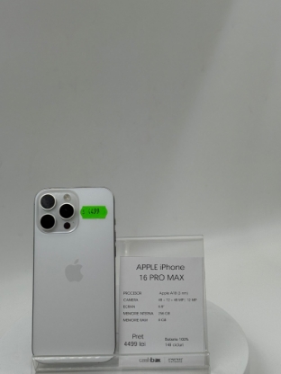 Imagine IPhone 16 PRO MAX  256GB Baterie 100% 148 cicluri