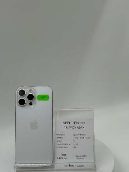 Imagine IPhone 16 PRO MAX  256GB Baterie 100% 148 cicluri