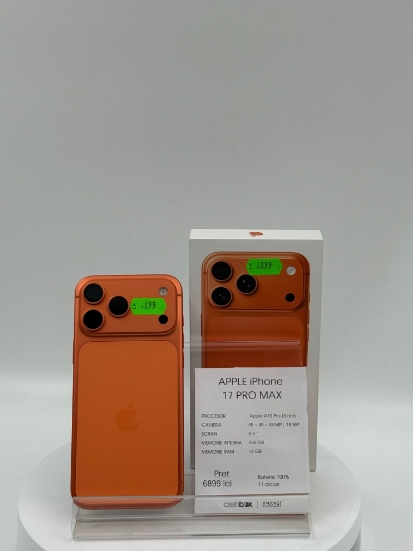 Imagine IPhone 17 PRO MAX  256GB baterie 100%  17 cicluri