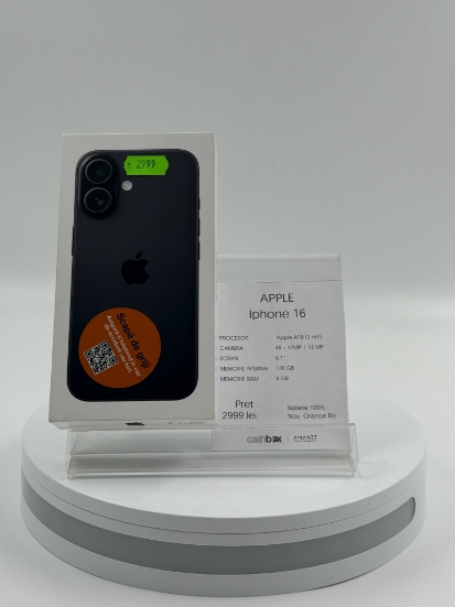 Imagine IPhone 16 128GB Bat Nou Desigilat Orange Ro