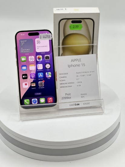 Imagine IPhone 15 128GB Baterie 92%