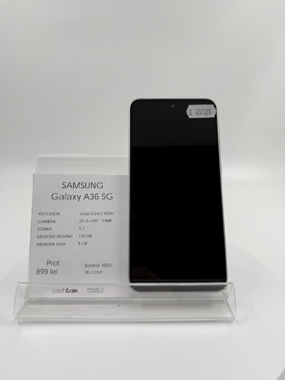 Imagine Samsung Galaxy A36 5G 128GB baterie 100% 36 cicluri