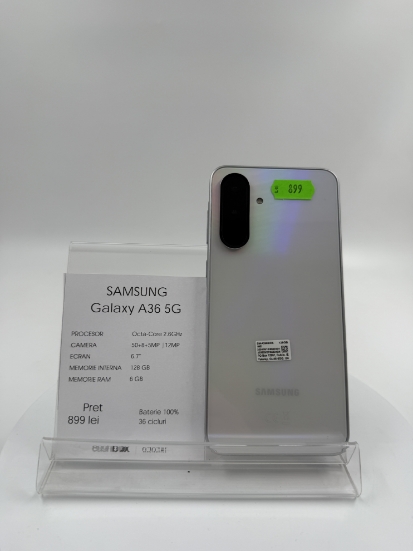 Imagine Samsung Galaxy A36 5G 128GB baterie 100% 36 cicluri