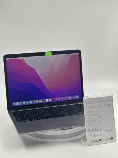 Imagine MACBOOK PRO 13  A2338  2022 M2    / 8 GB RAM / SSD 256GB  bat: 98%