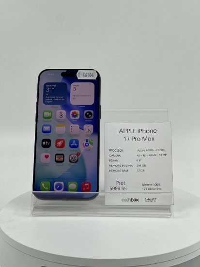 Imagine IPhone 17 PRO MAX  256 GB  Baterie 100% 121 cc