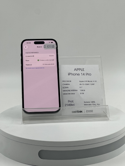 Imagine IPhone 14 PRO (128GB) baterie 100%, inlocuita 