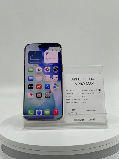 Imagine IPhone 16 PRO MAX  256GB baterie 90%