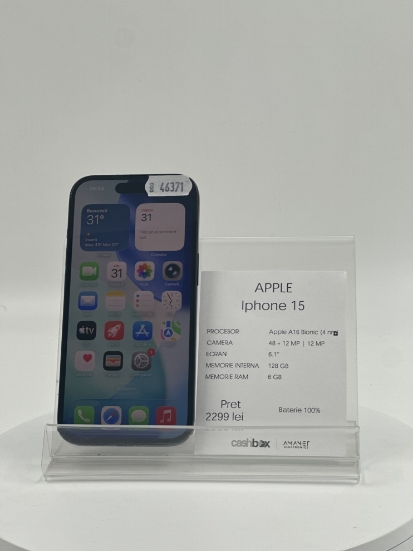 Imagine IPhone 15 128GB Baterie 100%