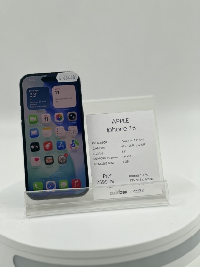 Imagine IPhone 16 128GB baterie 100% 135cc