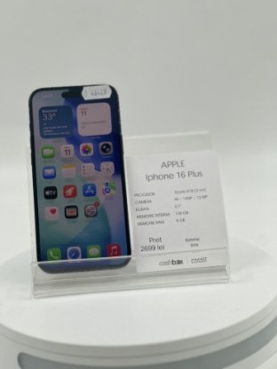 Imagine IPhone 16 Plus 128GB Baterie 93% 