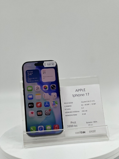 Imagine IPhone 17 256GB baterie 100% 76cc