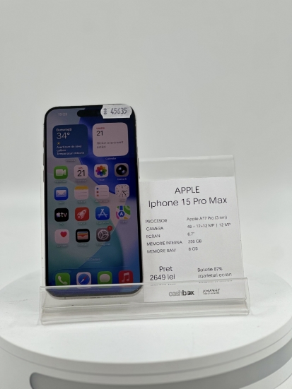 Imagine IPhone 15 PRO MAX (256) Baterie 87%