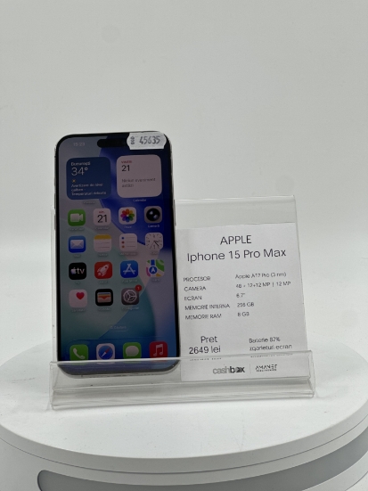 Imagine IPhone 15 PRO MAX (256) Baterie 87%