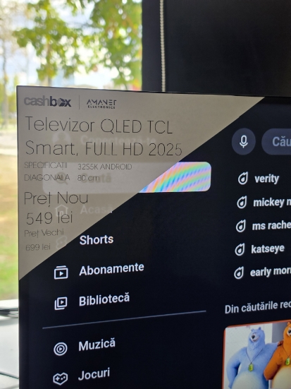Imagine TCL QLED 32S5K 80cm Smart Android TV Full HD  