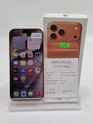 Imagine IPhone 17 ProMax Orange 256GB Baterie 100%  81cc 