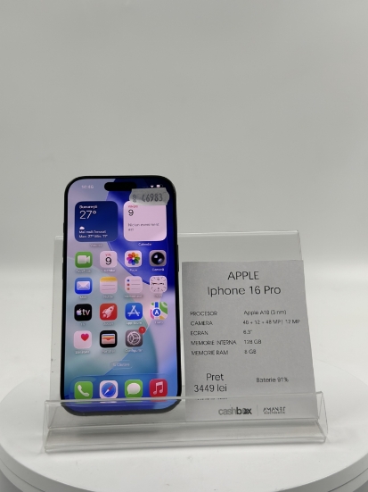 Imagine IPhone 16 PRO  128 GB Baterie 91% 